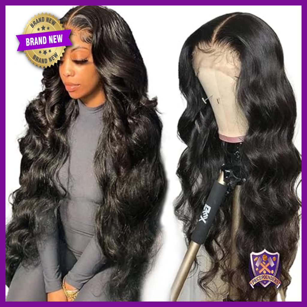28 Inch Body Wave Lace Front Wig Human Hair Pre Plucked Glueless